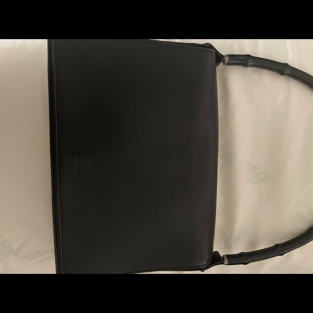 Vintage 90s GUCCI BY TOM FORD  BLACK Bamboo handle BAG💝HP - Picture 14 of 16